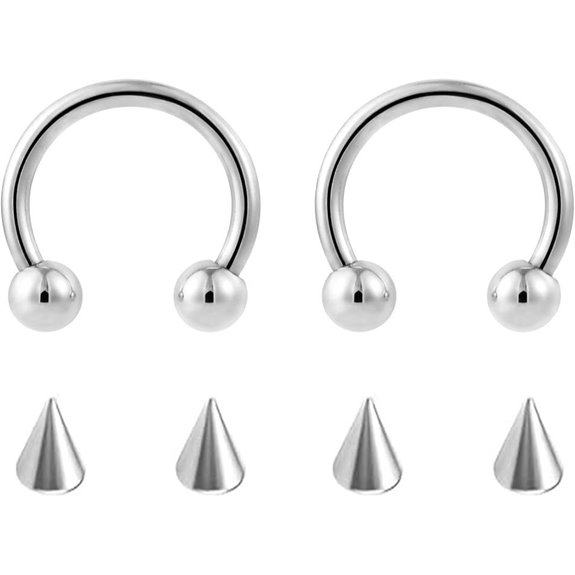 Titanium Nose Septum Cartilage Piercing Rings (2 Pack)