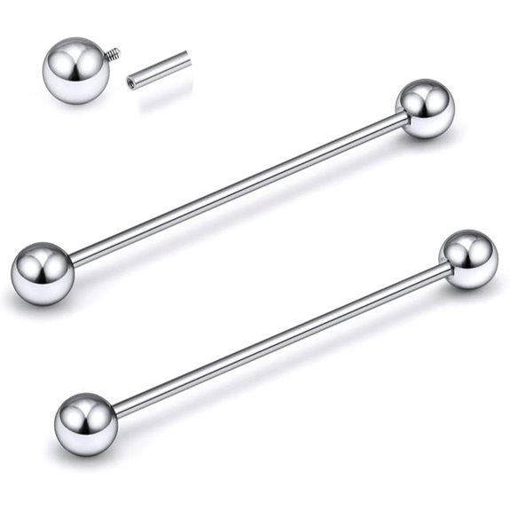 Titanium Internally Threaded Nipple Tongue Rings Jewelry