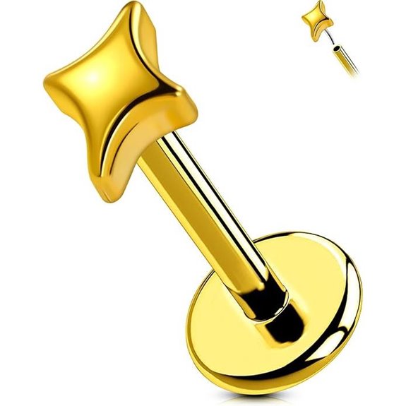 OUFER Titanium Threadless Labret Earrings for Piercings