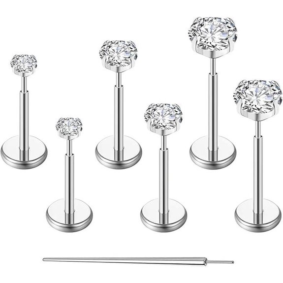 20G Titanium Threadless Piercing Jewelry for Men Women