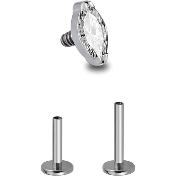 FINE4U Titanium Tragus Conch Helix Labret Piercing