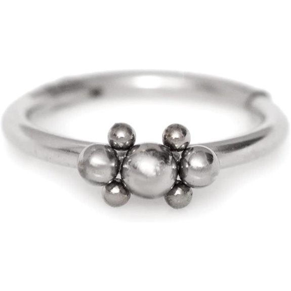 Titanium Tragus Cartilage Hoop and Clicker Ring