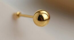 top 14k gold labret stud