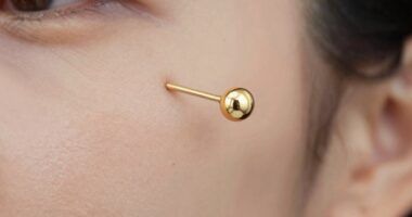 top 14k gold nostril stud