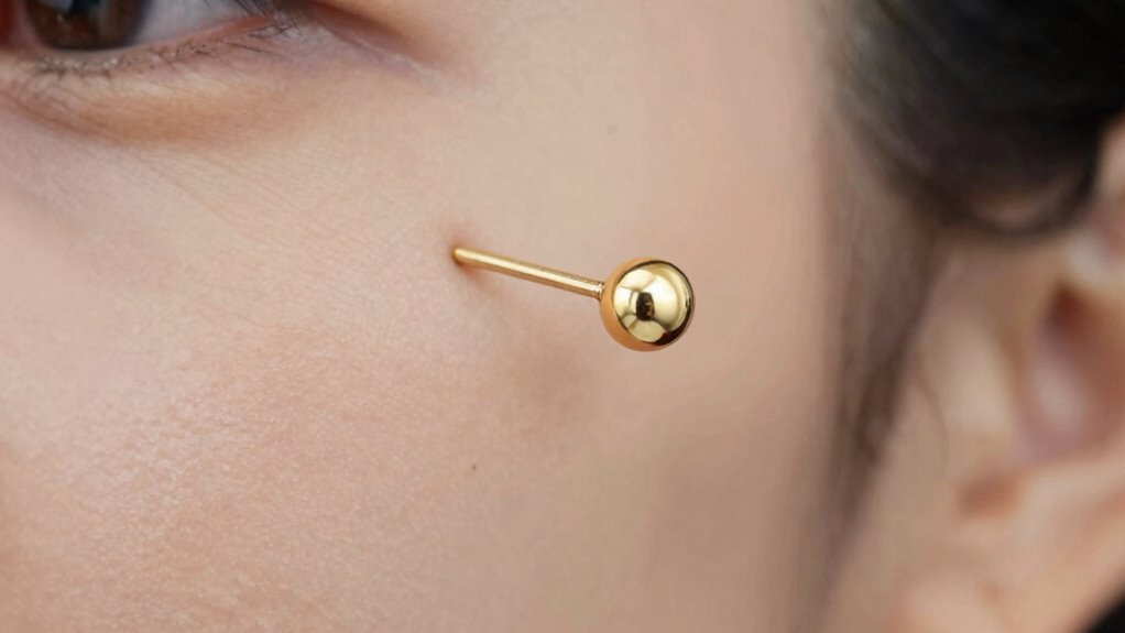top 14k gold nostril stud