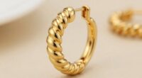 top 18k gold helix hoop