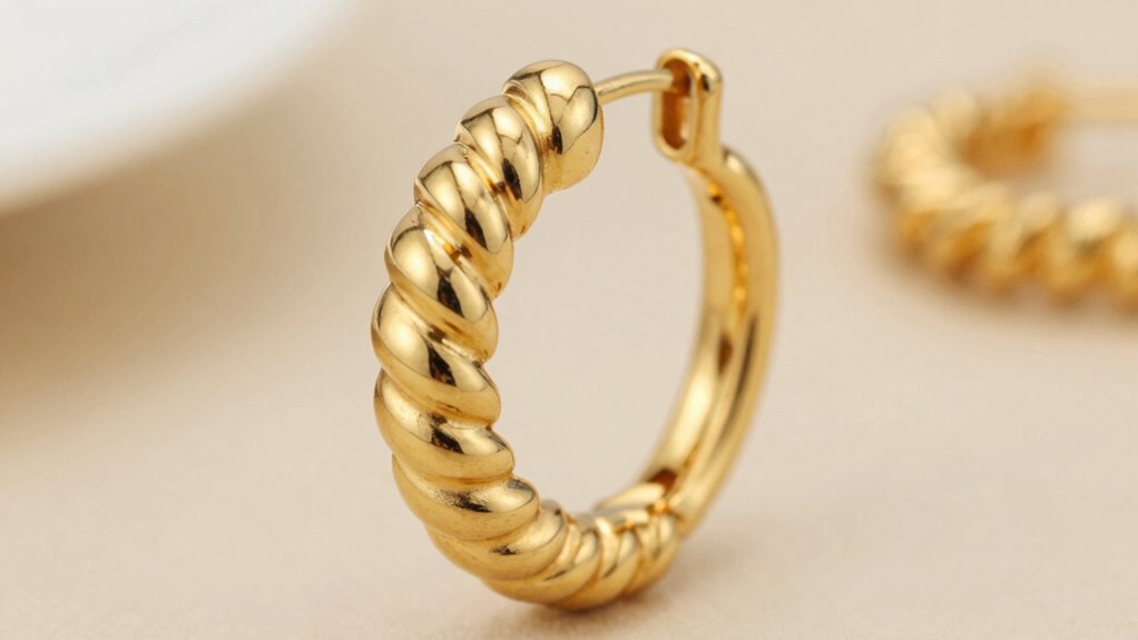 top 18k gold helix hoop