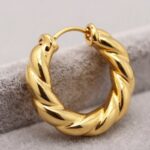 top 18k gold helix hoop