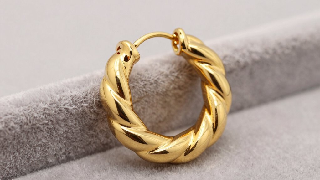 top 18k gold helix hoop