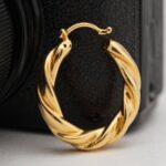 top 18k gold helix hoops