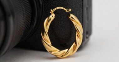 top 18k gold helix hoops
