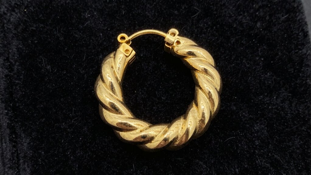 top 18k gold helix hoops