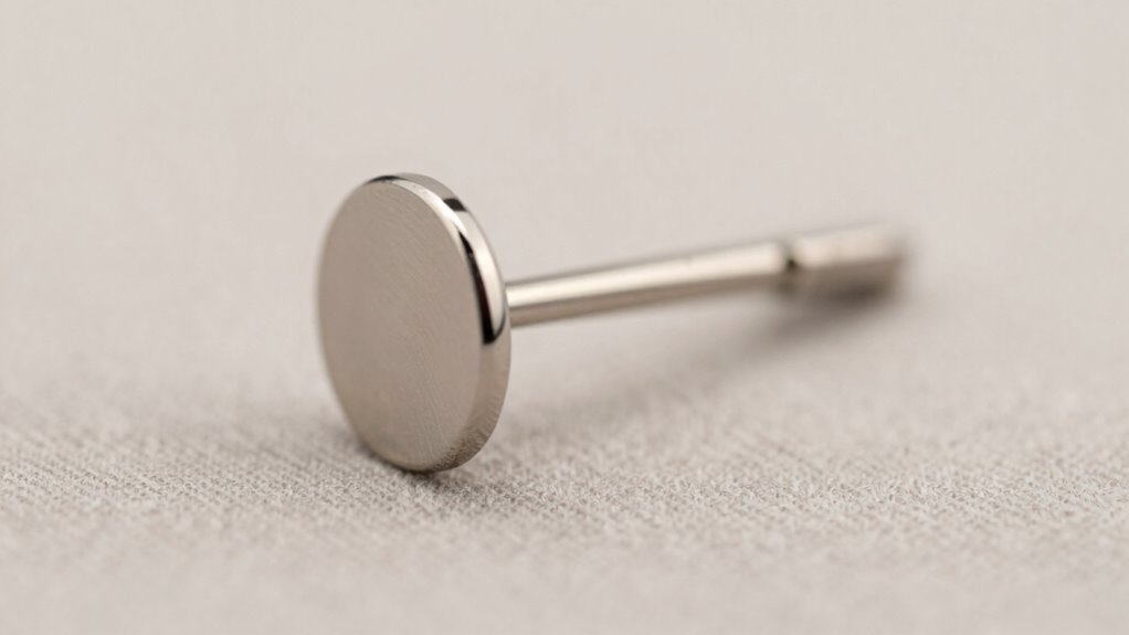 top titanium flat back stud