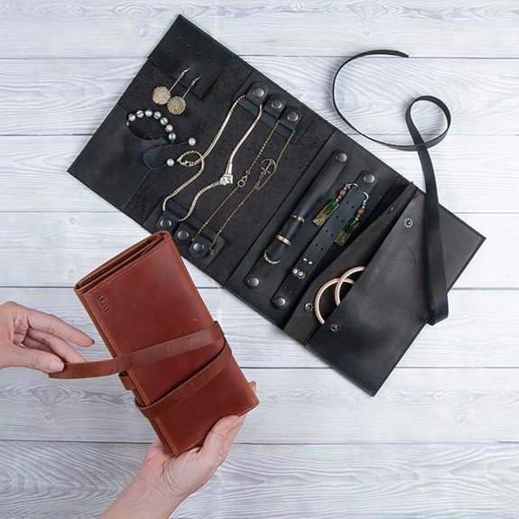 Jewelry Leather Organizer for Travel and Gifting
