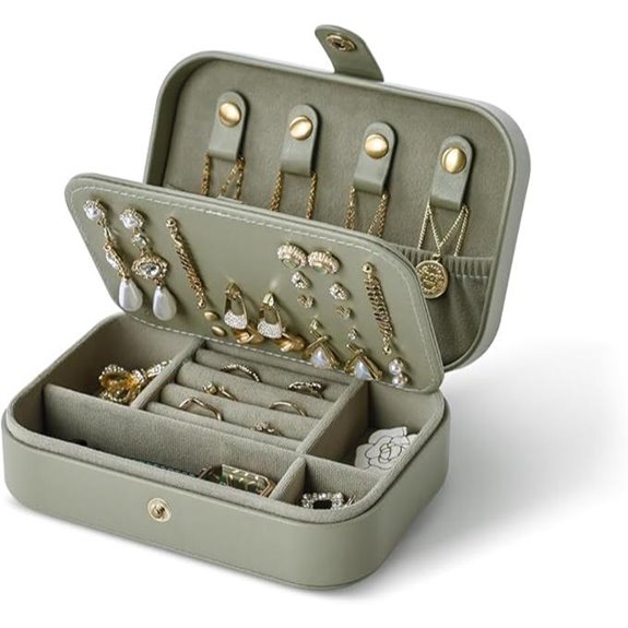 Travel Jewelry Case for Women with Snap Closure