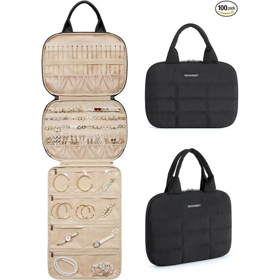 BAGSMART Hanging Jewelry Organizer with Zipper Pockets