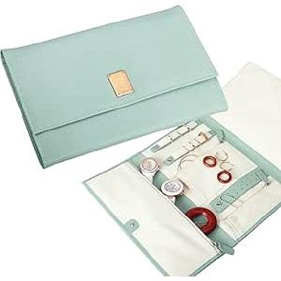LENUE Travel Jewelry Organizer Vegan Leather Clutch