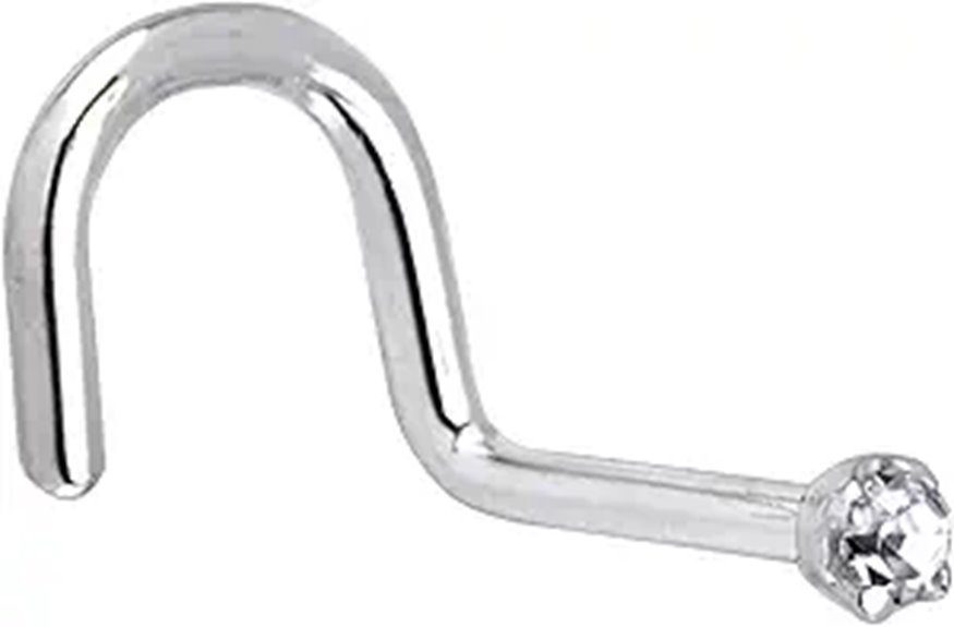 14k White Gold Diamond Nose Stud (0.015 cttw)