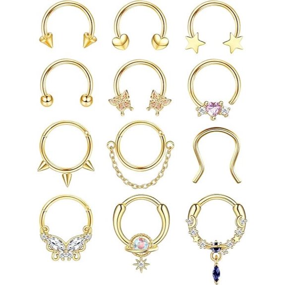 Jstyle 16G Septum Rings for Women