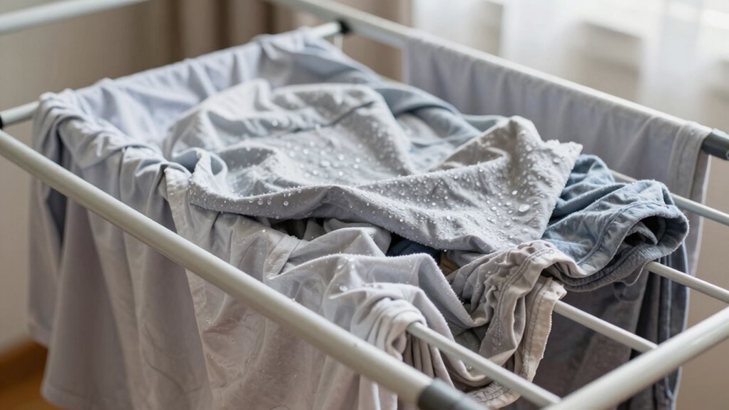 over dried damp clothing signs