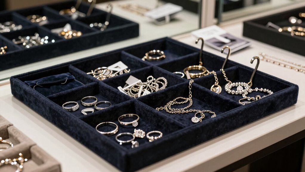 attractive organized jewelry displays