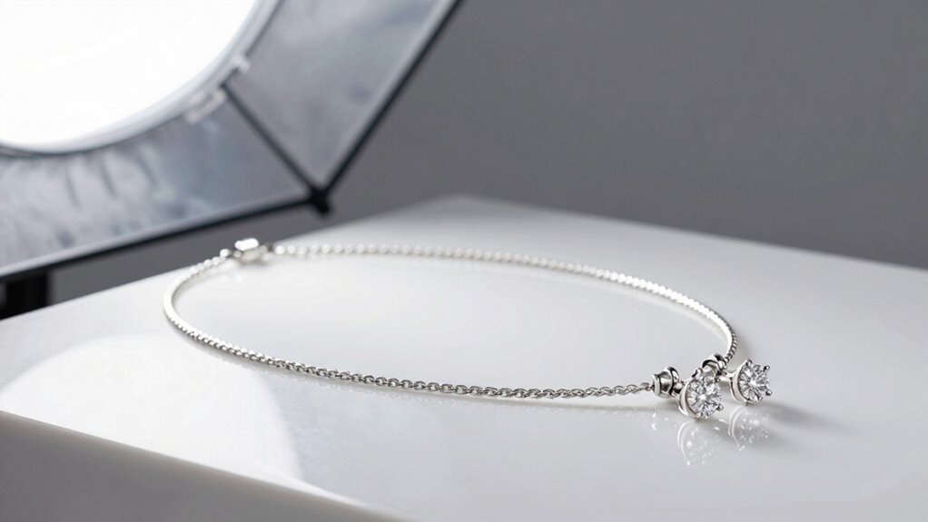 neutral lighting highlights jewelry