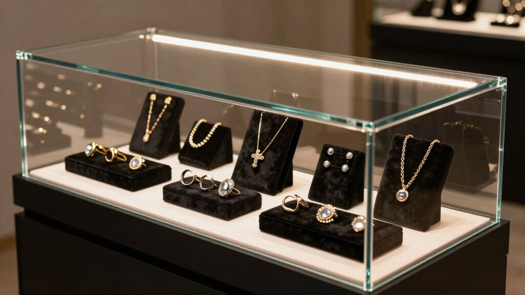 led lighting enhances jewelry displays