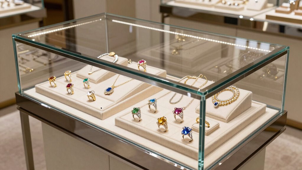 luxurious illuminated jewelry display