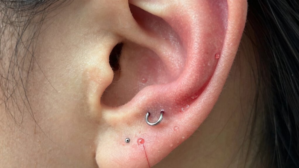 poor healing after piercing
