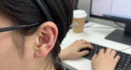 protect healing piercing during work