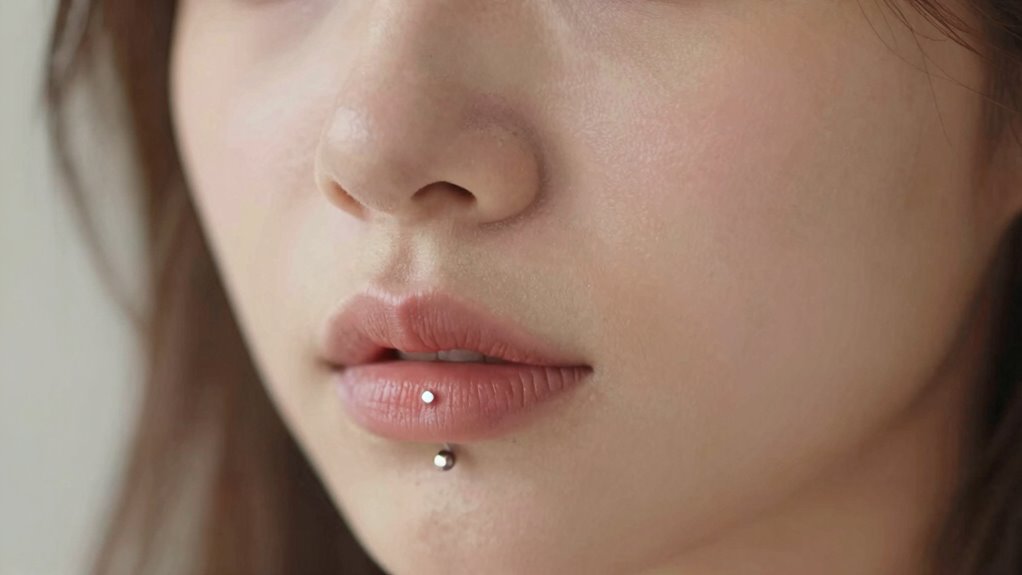 soft yet edgy facial piercing