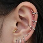 stylish multiple piercing arrangement