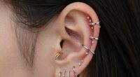 stylish multiple piercing arrangement