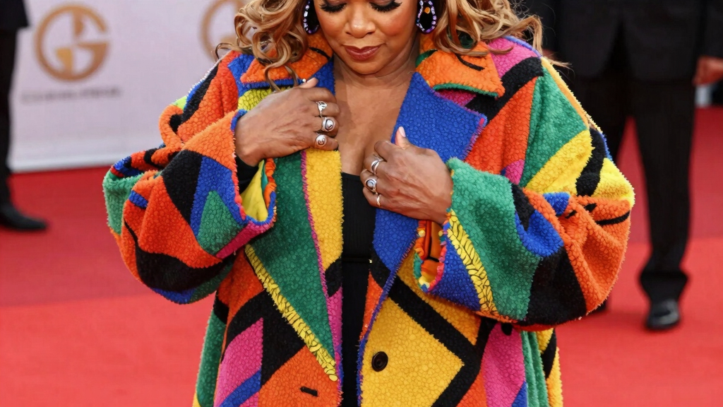 Queen Latifah Bundles Up in a Bold, Oversized Coat on the 2026 BET Awards Red Carpet