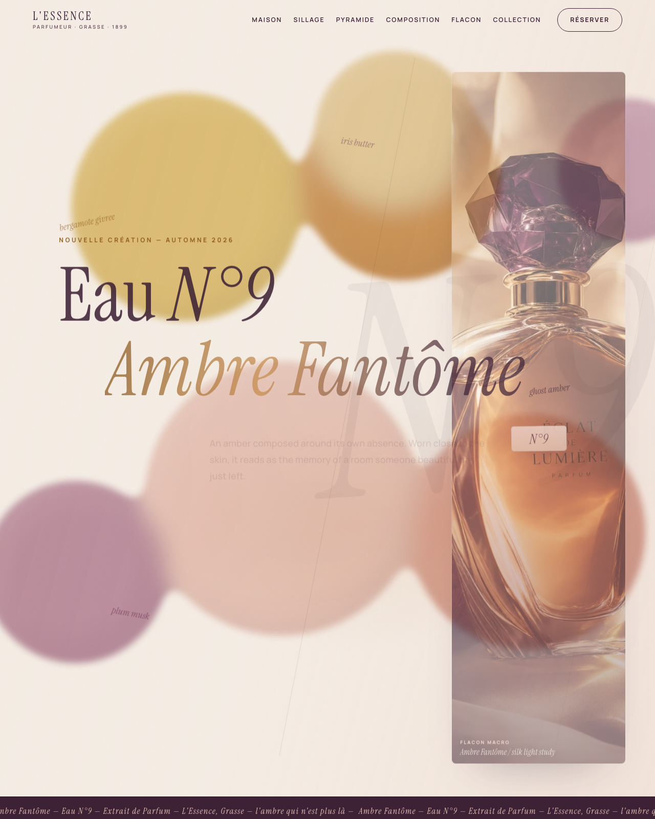 Live view of L'ESSENCE — Eau N°9 · Ambre Fantôme