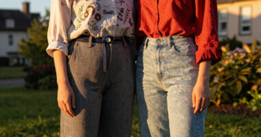 Swift and Kelce outfits by Northern Irish designer