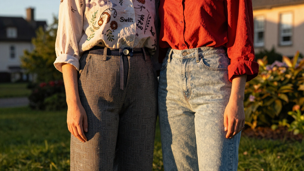 Swift and Kelce outfits by Northern Irish designer