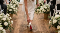 Taylor Swift Walks Down The Aisle In Custom Christian Louboutin Shoes To Marry Travis Kelce