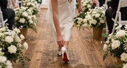 Taylor Swift Walks Down The Aisle In Custom Christian Louboutin Shoes To Marry Travis Kelce