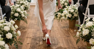 Taylor Swift Walks Down The Aisle In Custom Christian Louboutin Shoes To Marry Travis Kelce