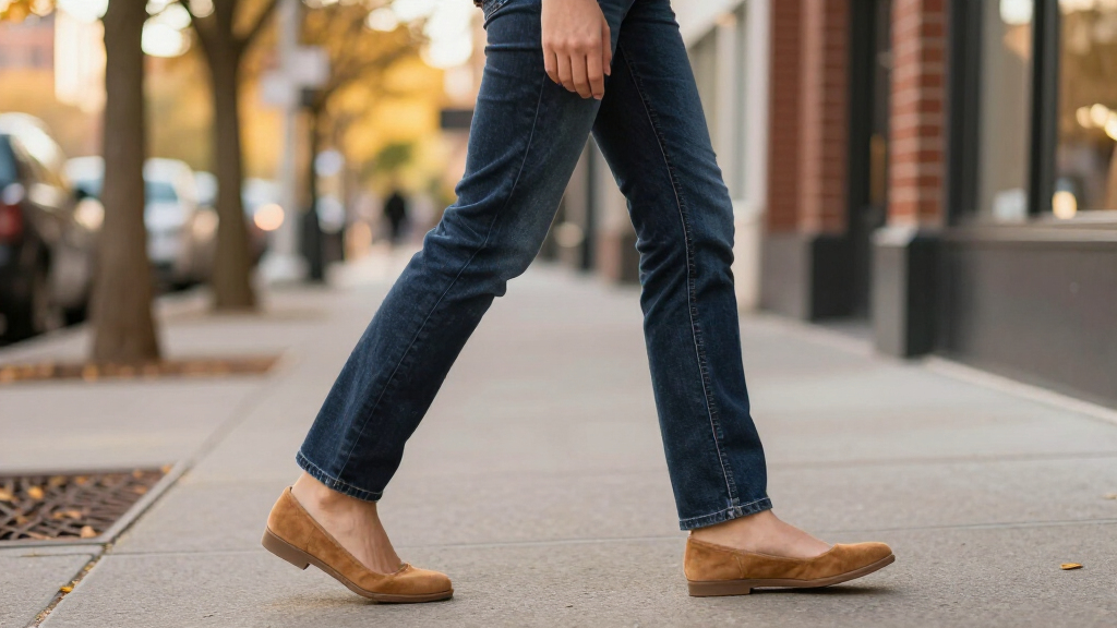 Bootcut Jeans Are Trending—This Timeless Autumn Flat Shoe Trend Makes Them Look Best