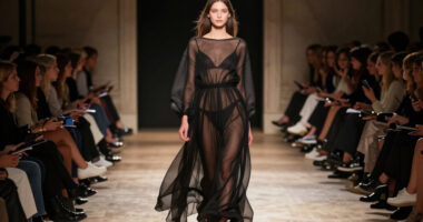 Kendall Jenner Leads The Annual L’Oréal Paris Runway Show In A Sheer Black Maxi Dress
