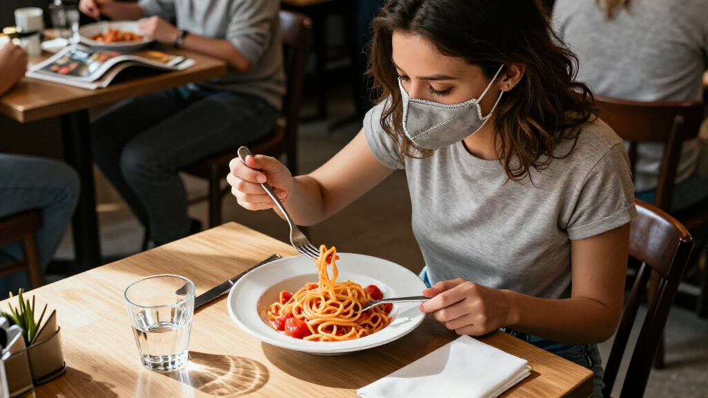 I Wore This New Grippy Face Mask Out To Eat Pasta And It Didn't Budge Once